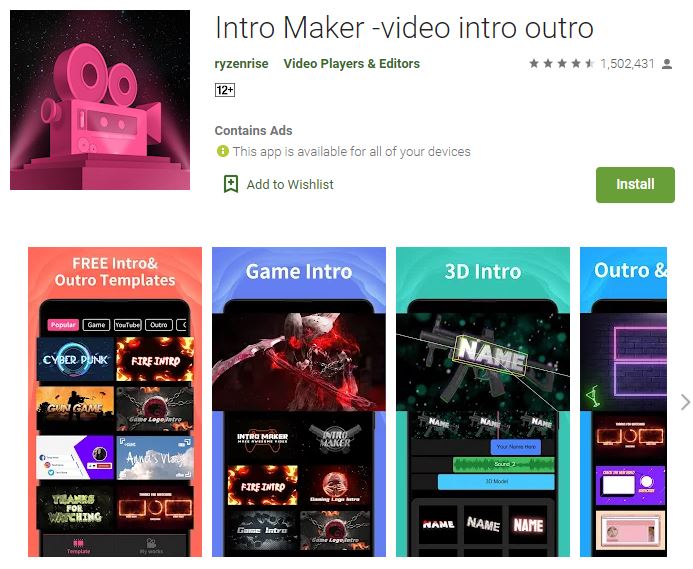 About Intro Maker MOD APK v5.0.1